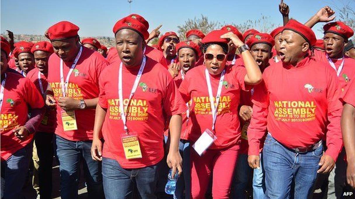 Le très populiste Julius Malema, président du parti communiste sud-africain "Economic Freedom Fighters" (EFF).
