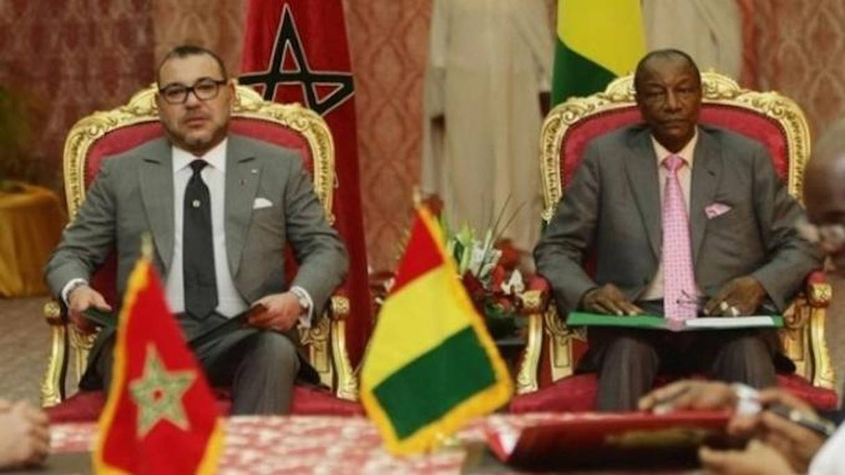 Le roi Mohammed VI du Maroc et Pr Alpha Condé de la Guinée.
