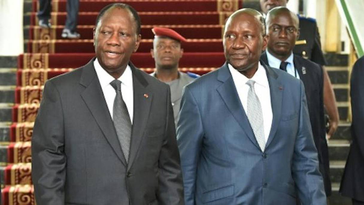 Le président Alassane Ouattara et son premier ministre démissionnaire Daniel Kablan Duncan. 
