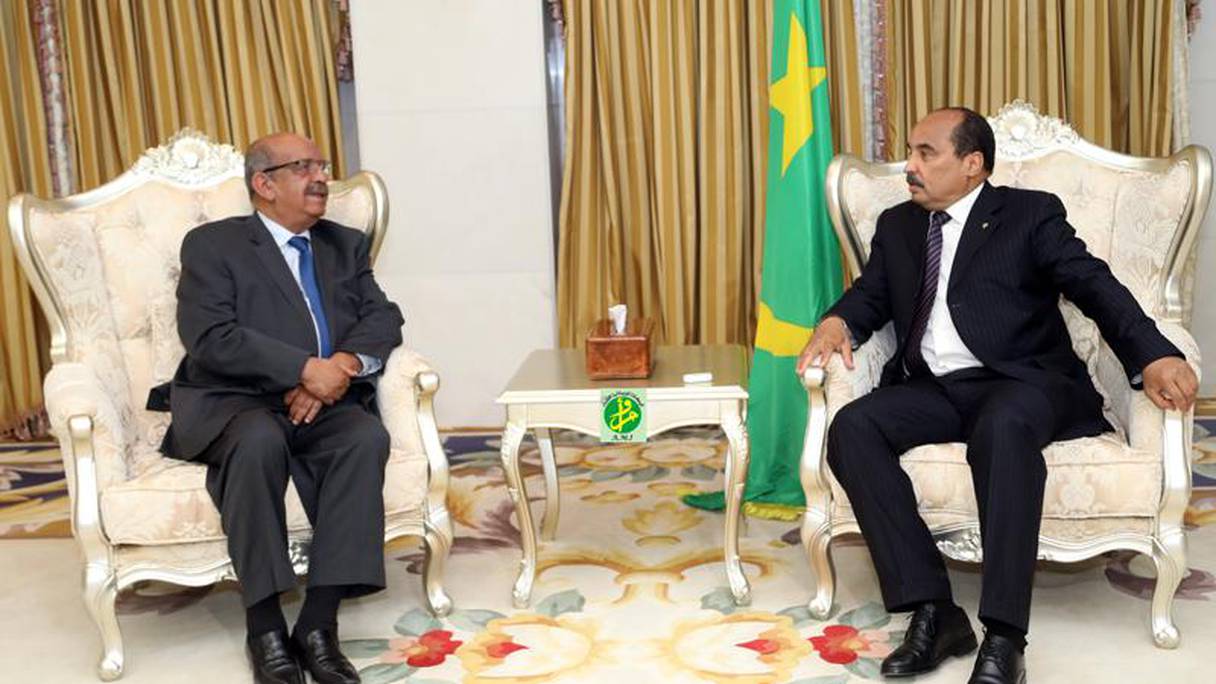 Abdelkader Messahel, ministre des Affaires étrangères algérien et Mohamed Ould Abdel Aziz, président de Mauritanie.