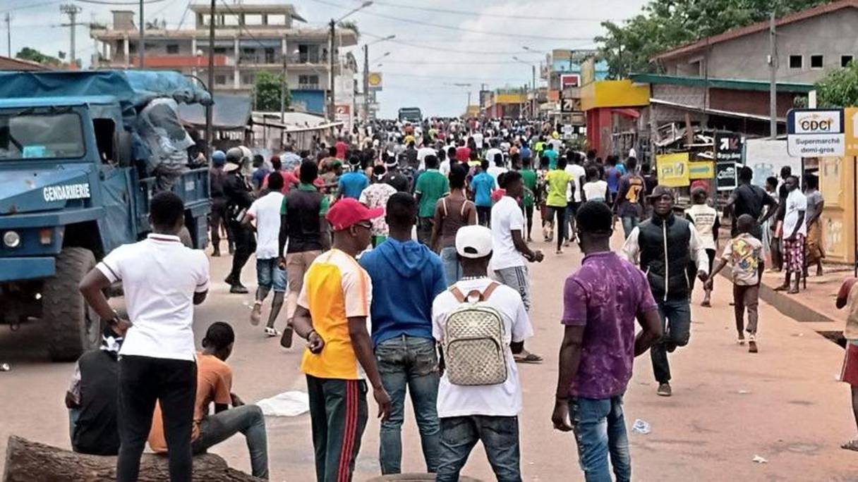 Des manifestants à Daoukoro.