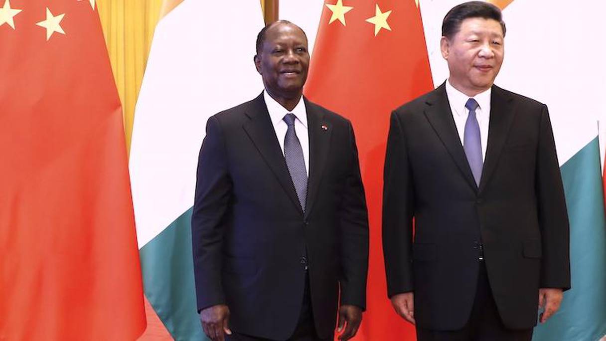 Alassane Ouattata, président de la Côte d'Ivoire, et Xi jinping, président de la Chine.