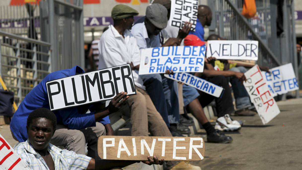 Chômeurs en Afrique du Sud.