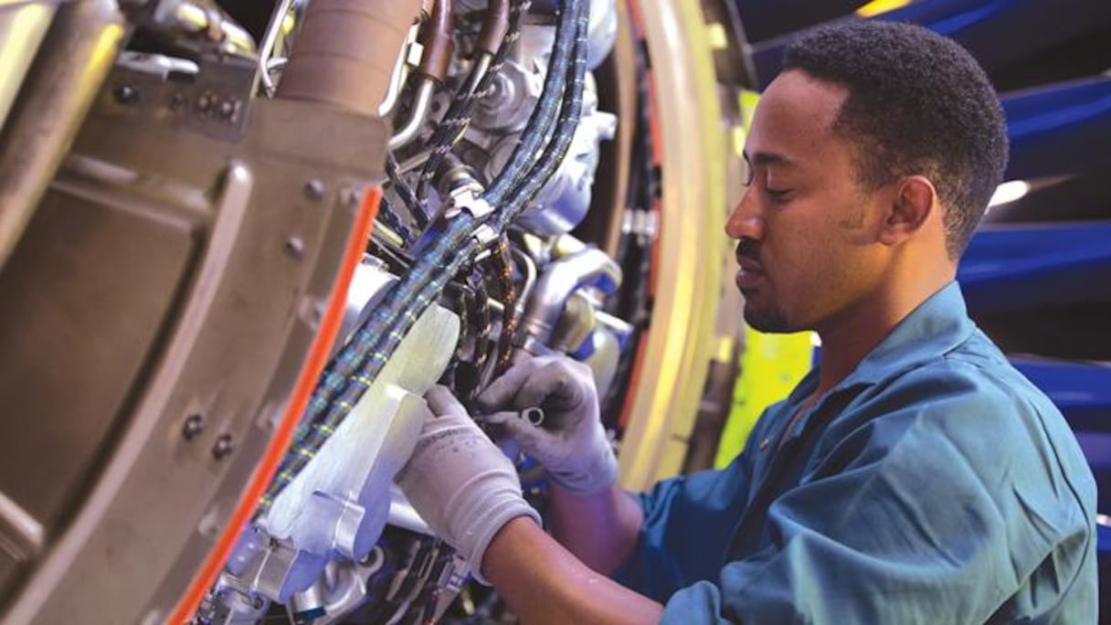 Un atelier de maintenance d'Ethiopian Airlines.