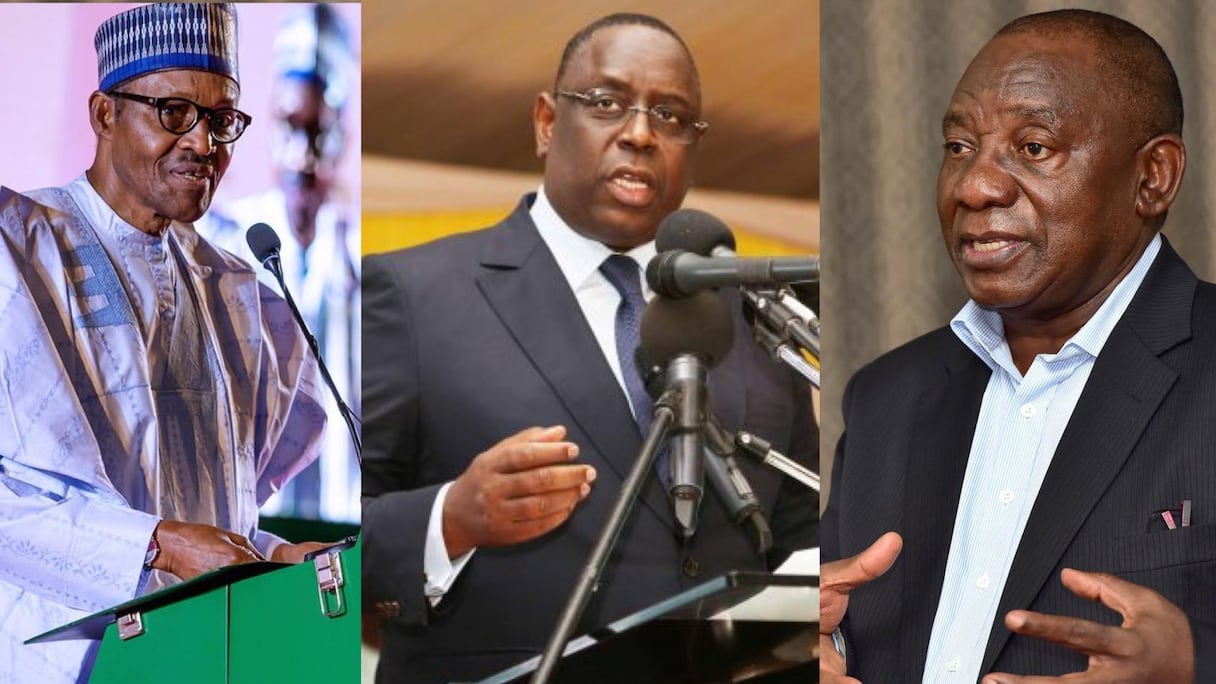 Muhammadu Buhari (Nigeria), Macky Sall (Sénégal), Cyrill Ramaphosa (Afrique du Sud)