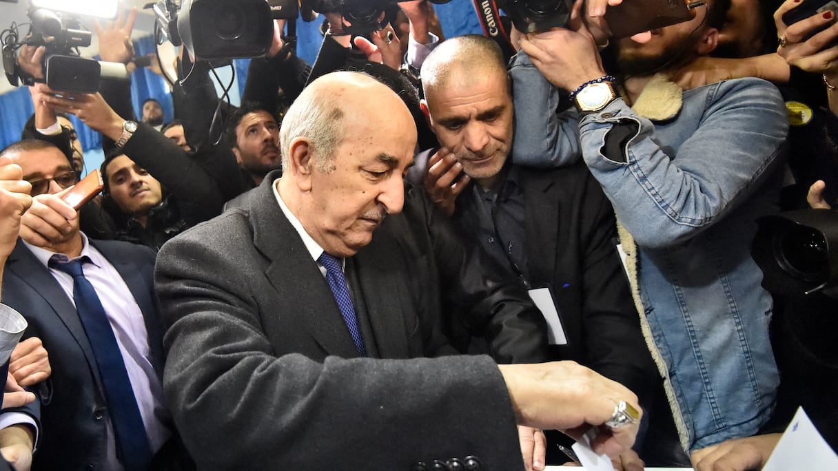 Abdelmadjid Tebboune, alors candidat, lors de l'élection présidentielle de décembre 2019.