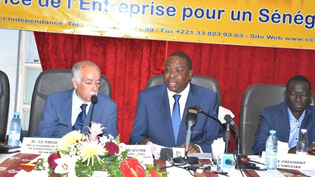 Ministre Mankeur Ndiaye, ministre des Affaires étrangères et des sénégalais de l'extérieur, lors du forum économique sénégalo-algérien de Dakar.