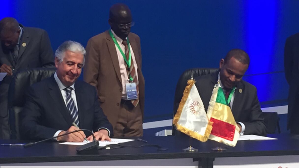 Hani Salem Sonbol, directeur général de l’IFTC, et Boubou Cissé, ministre de l’Economie et des finances du Mali.