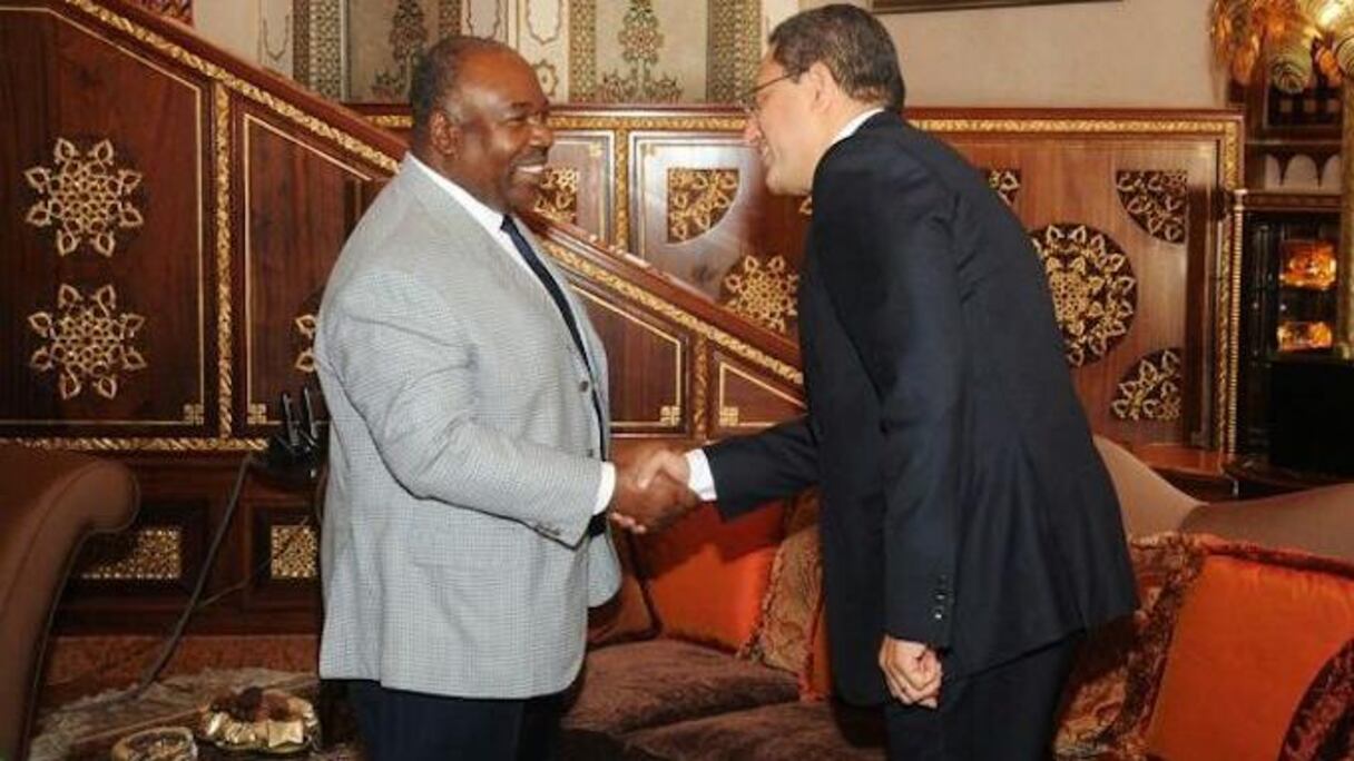 Ali Bongo, président du Gabon, et Hamid Raji, PDG de La Marocaine des Thés.