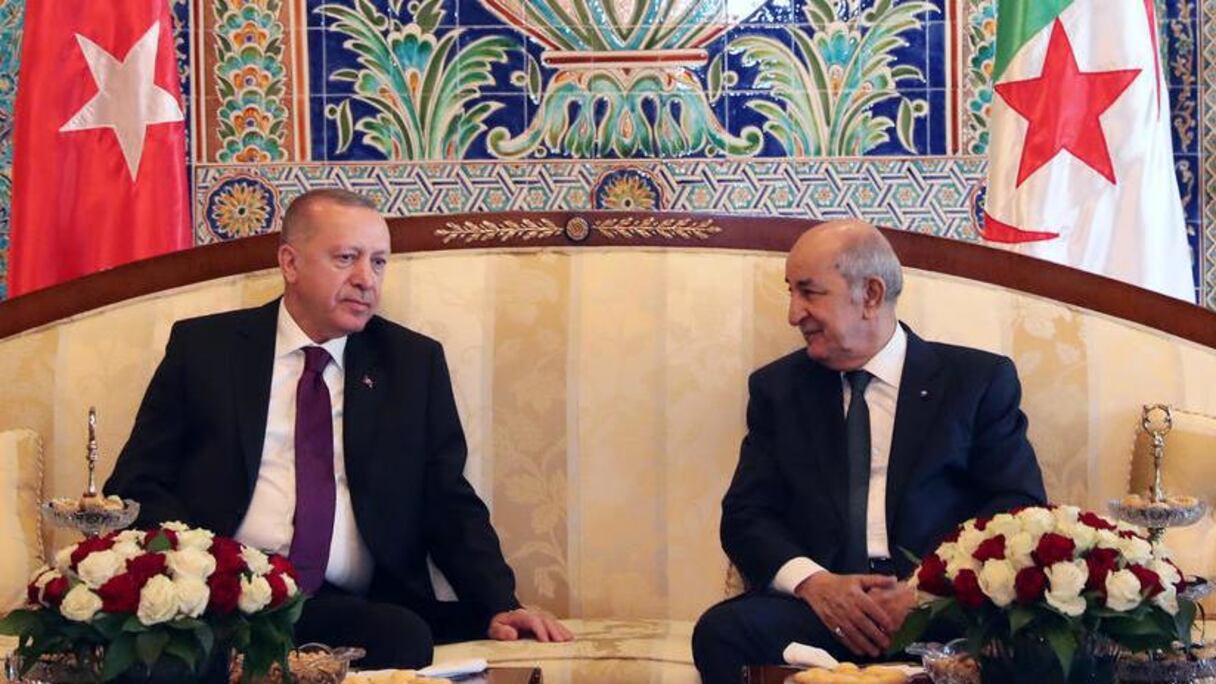 Recep Tayyip Erdogan et Abdelmadjid Tebboune, les présidents turc et algérien.