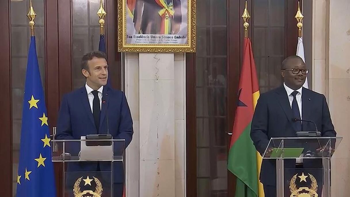 Les présidents Emmanuel Macron (France) et Umaro Sissoco Embalo (Guinée Bissau).