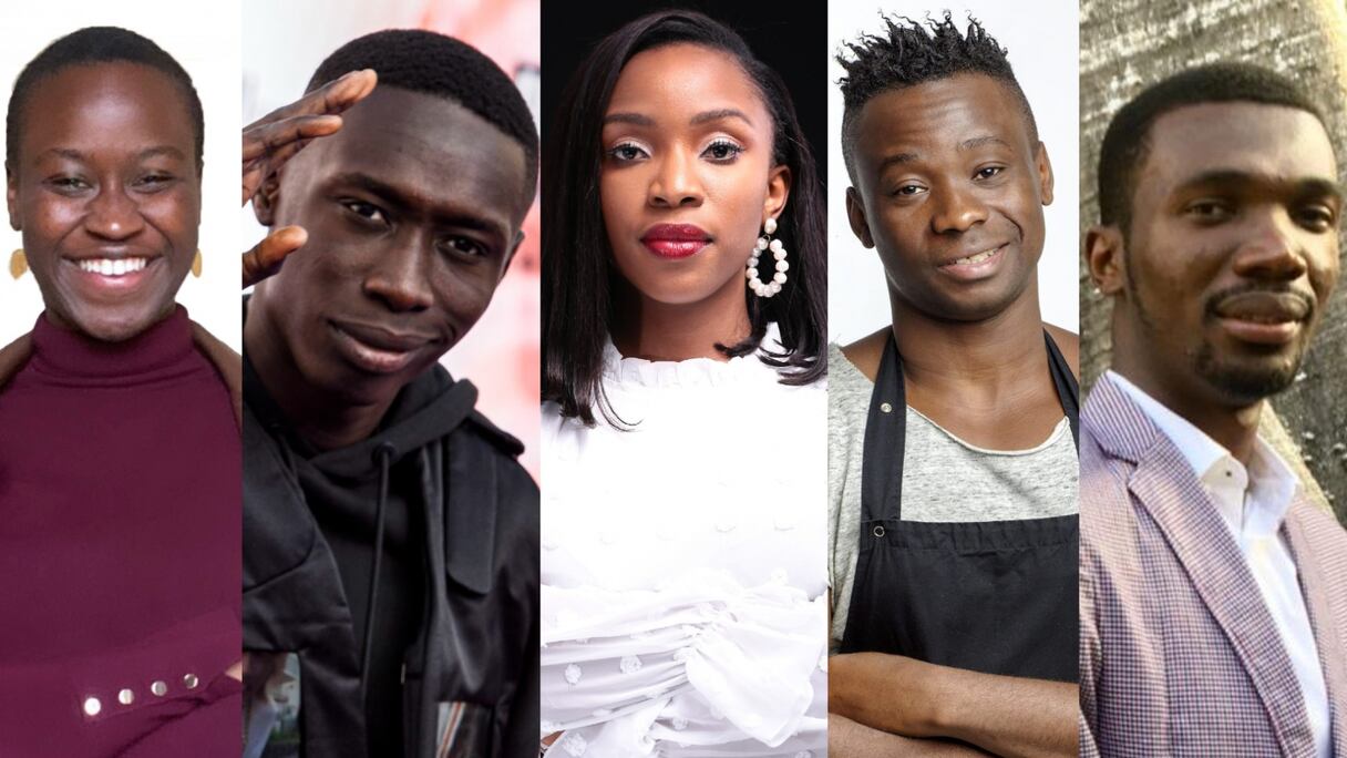 De g. à dr.: Mareme Dieng, Khaby Lame, Hafou Touré Samb, Dieuveil Malonga et Kevin Cédric Sesse.