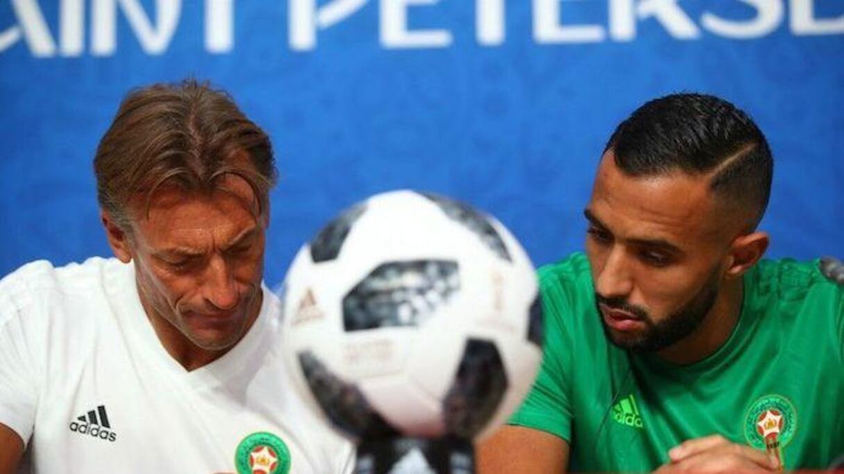 Hervé Renard (entraineur) et Benatia (capitaine des Lions de l'Atlas).