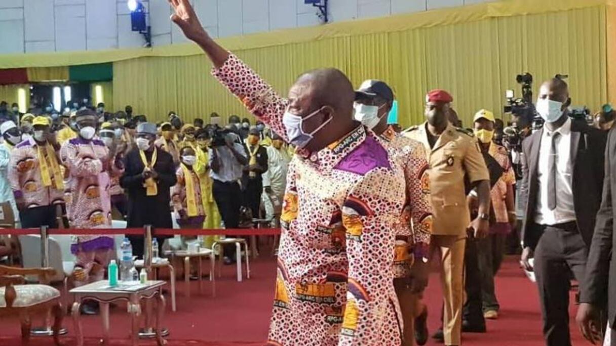 Le président Alpha Condé en campagne pour la présidentielle du 18 octobre 2020.