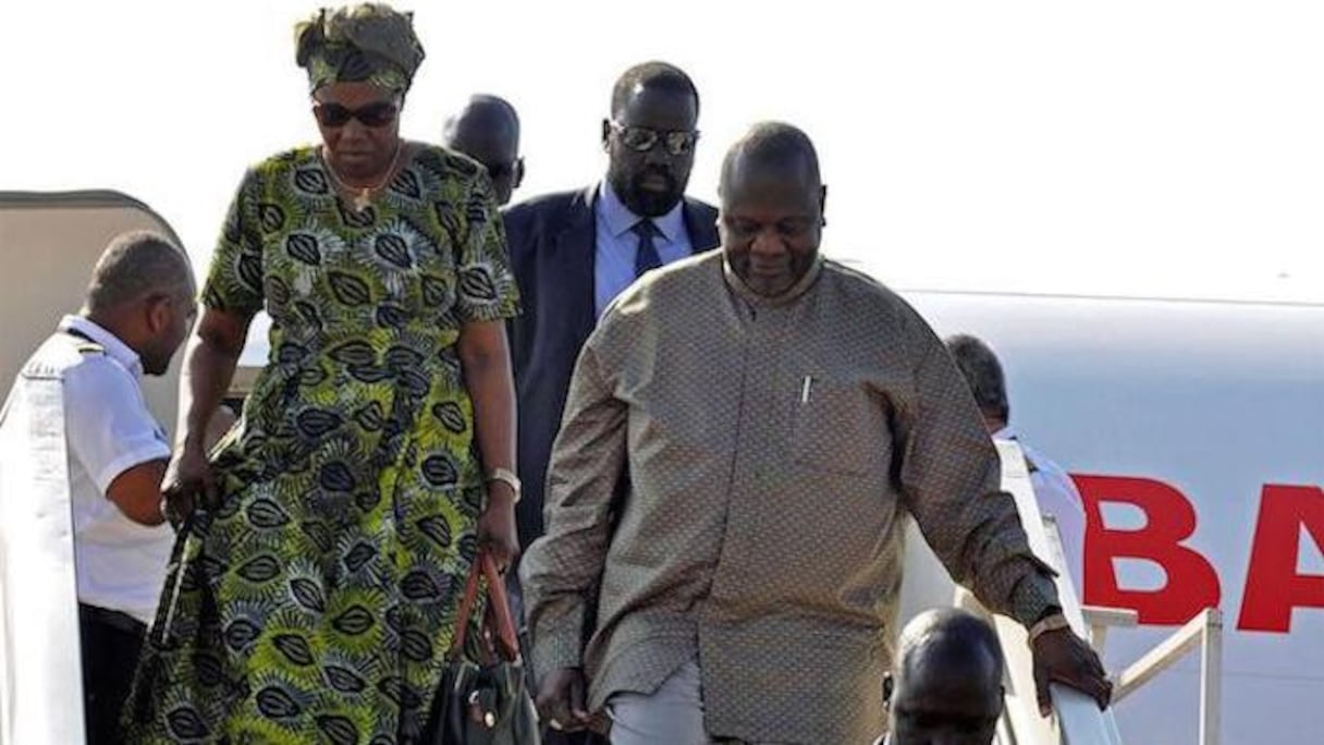 Le vice-président du Soudan du Sud et ex-rebelle, Riek Machar, sa femme ministre de la Défense, Angelina Teny.