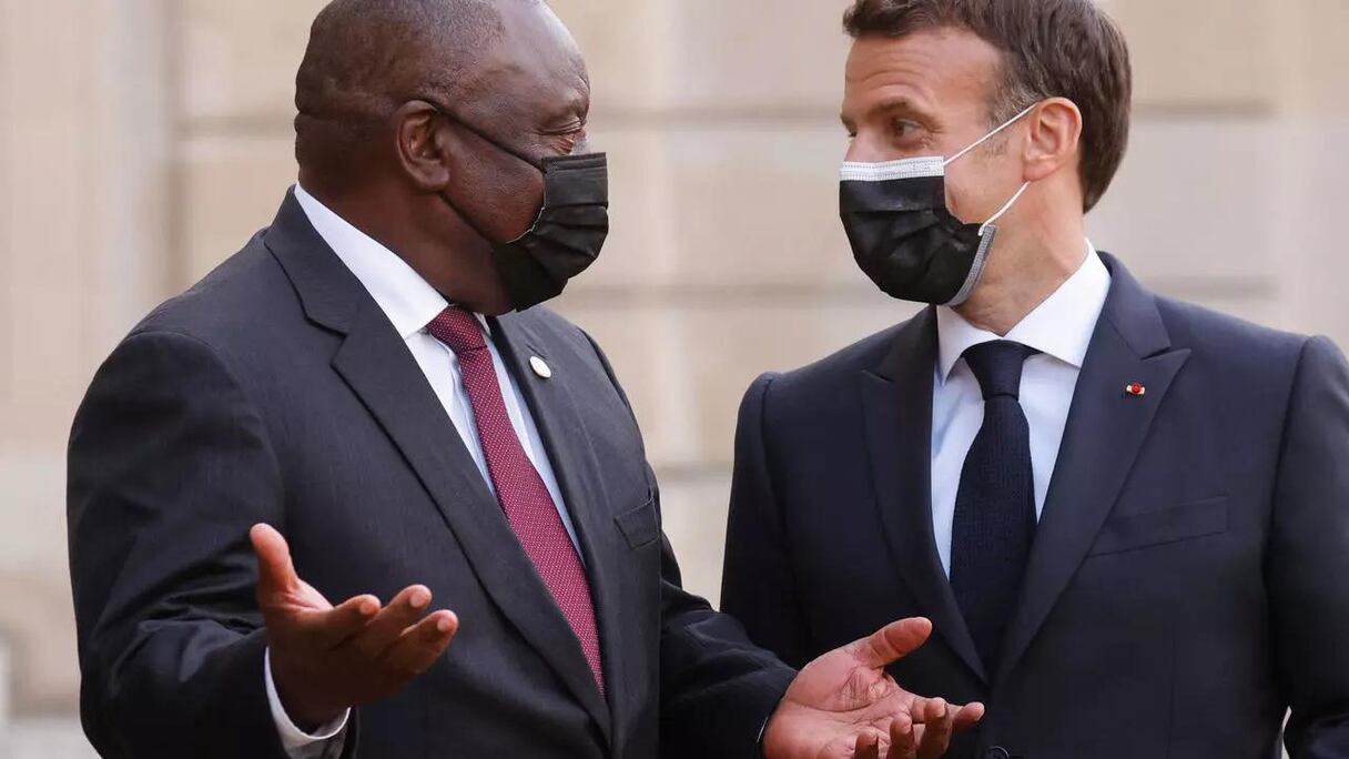 Ciryi Ramaphosa et Emmanuel Macron.