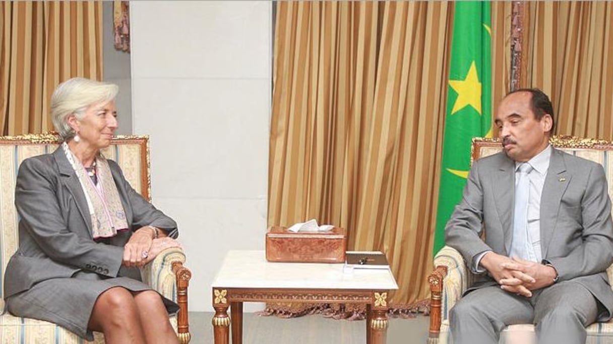 Christine Lagarde, directrice générale du FMI et Mohamed Ould Abdel Aziz, président de Mauritanie.