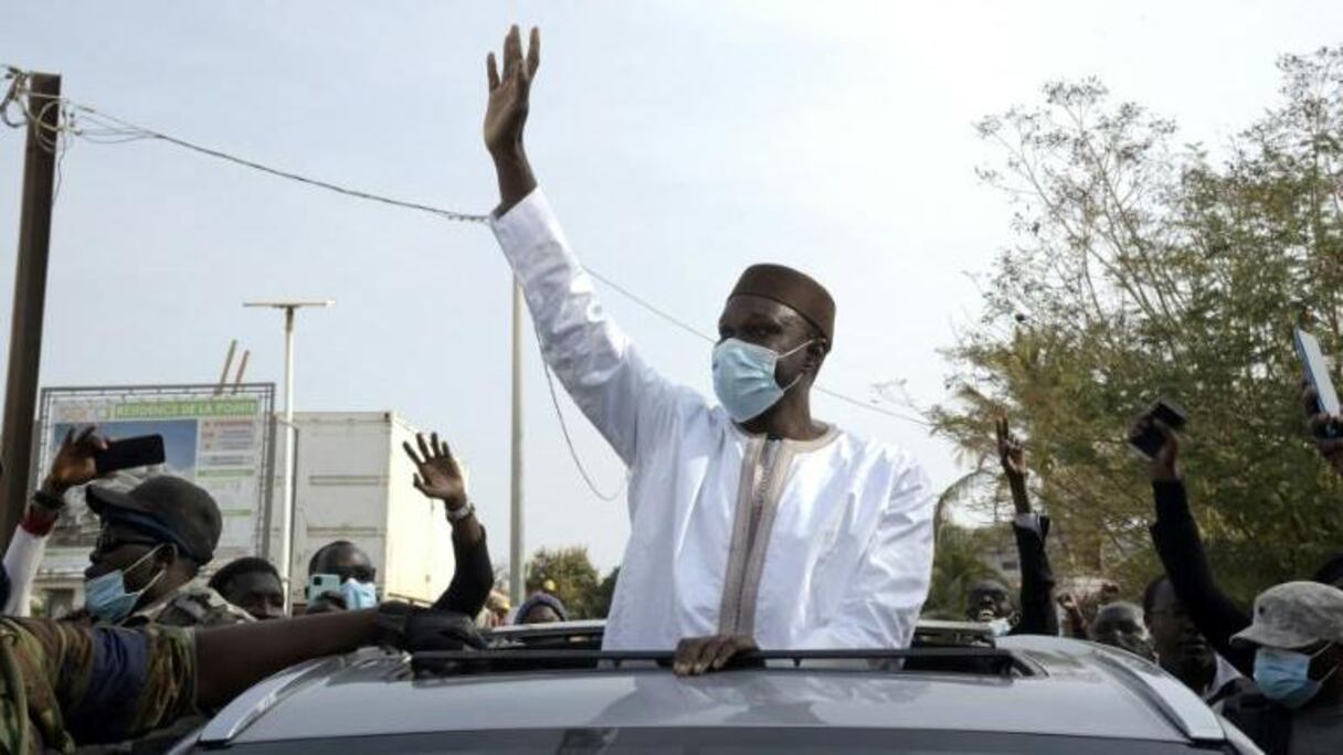 Ousmane Sonko, se rendant au tribunal.
