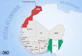 Tracé du gazoduc Africain-Atlantique