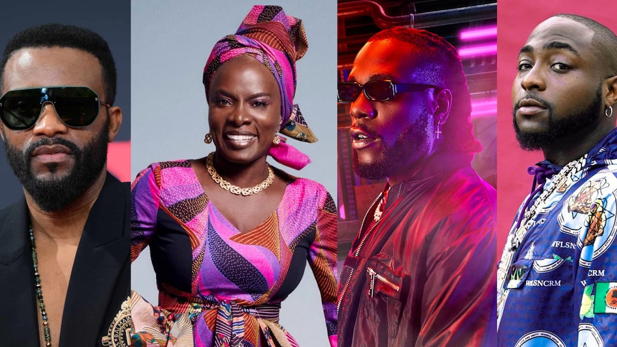 De g. à dr.: Fally Ipupa, Angélique Kidjo, Burna Boy et Davido