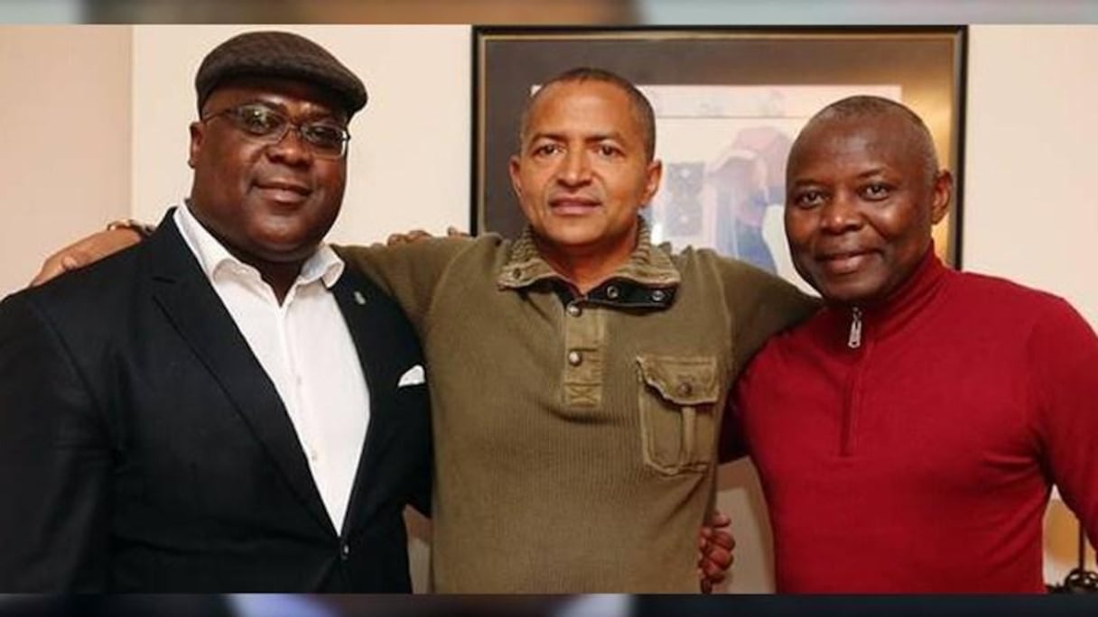 Felix Tshisekedi (à g.) et Vital Kamhere en compagnie de Moïse Katumbi (centre)