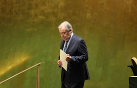 Le secrétaire général de l'ONU, Antonio Guterres, le 23 septembre 2025 à New York.