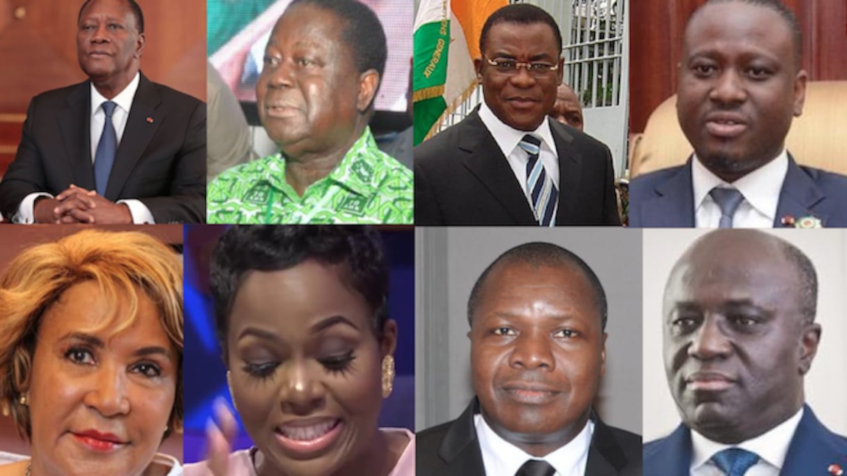 Les 8 premiers candidats à la présidentielle ivoirienne d'octobre 2020.