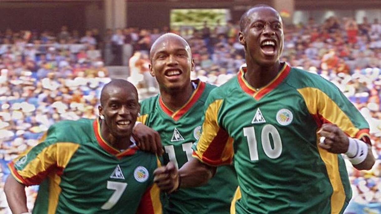 De gauche à droite: Henry Camara, El Hadj Diouf et Khalidou Fadiga lors du Mondial 2002.