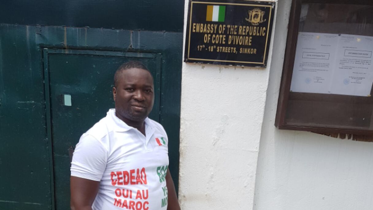 Yves Toto, Président de L’ONG «L’ENTREPRISE DE PAIX», à Monrovia en juin dernier lors de la campagne de sensibilisation sur la demande marocaine.