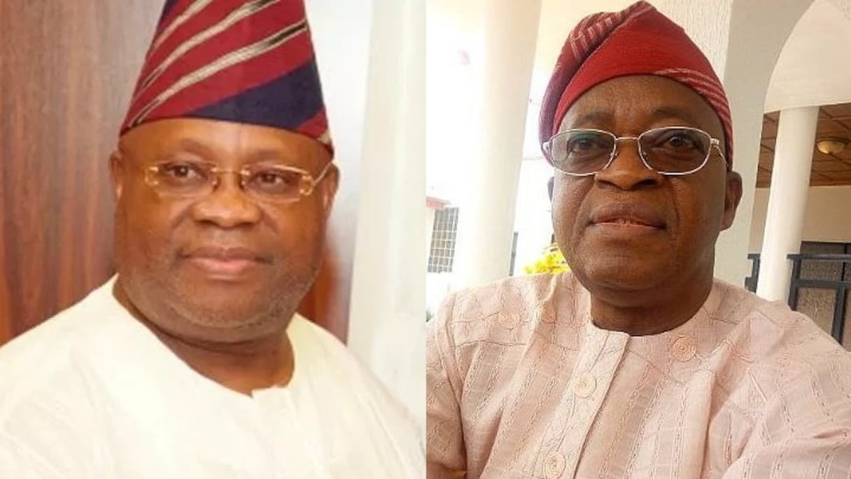 Le sénateur Ademola Adeleke du PDP et Gboyega Oyetola de l'APC.