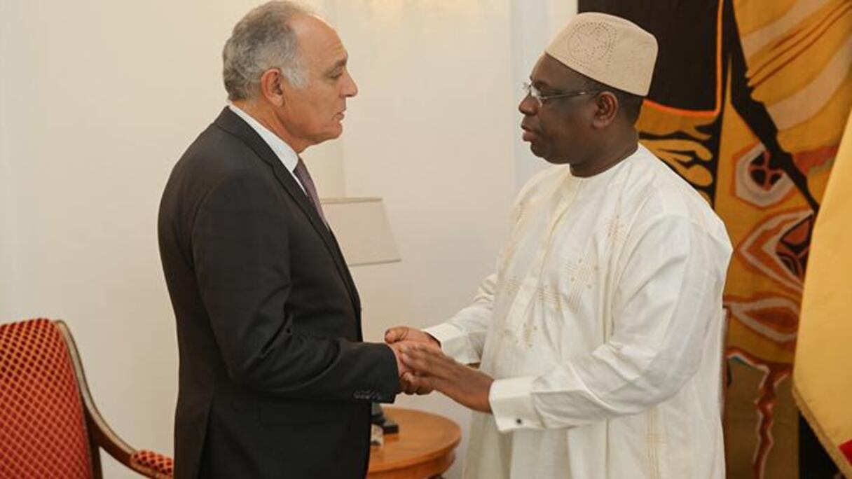 Le ministre marocain des Affaires étrangères et de la Coopération, Salaheddine Mezouar reçu par le president Macky Sall