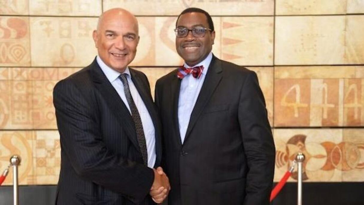 Mostafa Terrab, président directeur général du Groupe OCP, et Akinwumi Ayodeji Adesina, président du Groupe de la BAD.