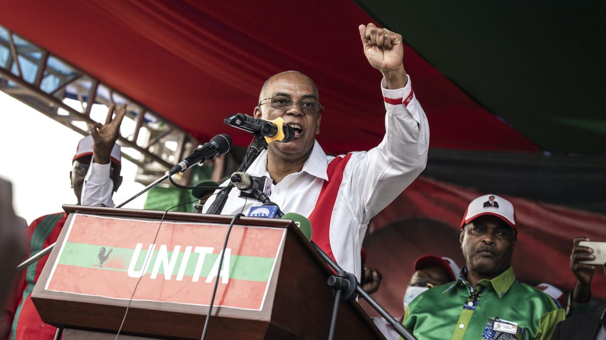 Le chef du parti de l'Union nationale pour l'indépendance totale de l'Angola (UNITA) et candidat à la présidence, Adalberto Costa Junior, le 22 août 2022 à Luanda.