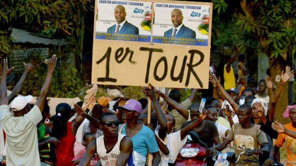 Meeting électoral de Faustin Archange Touadera le 28 décembre 2015 à Bangui.
