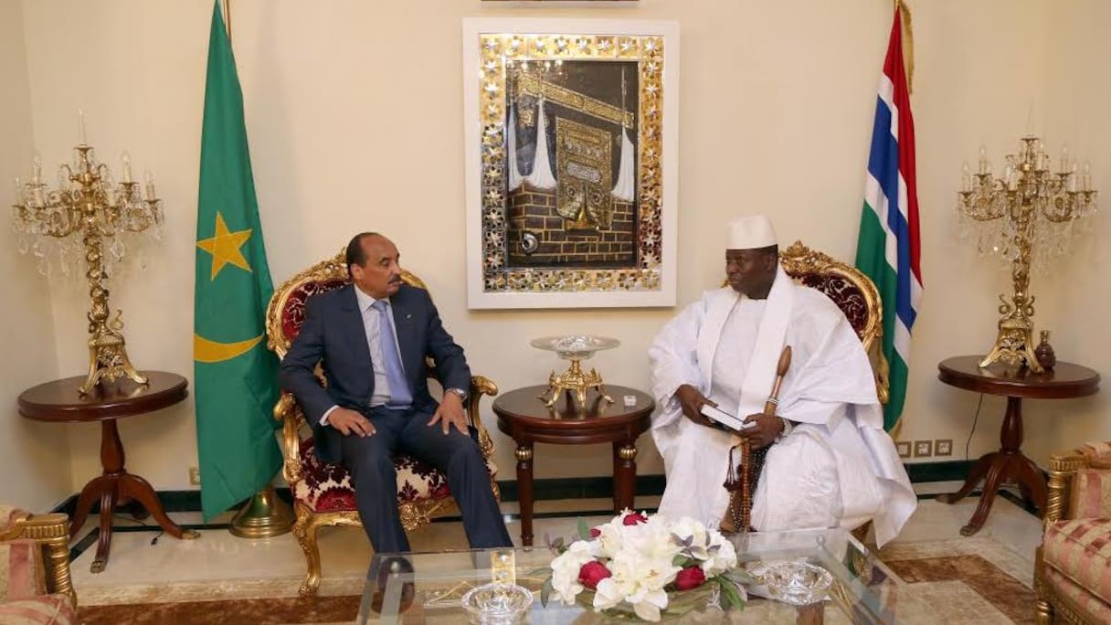 Mohamed ould Abdel Aziz, président de la Mauritanie, et Yahya Jammeh, ex-président de la Gambie.