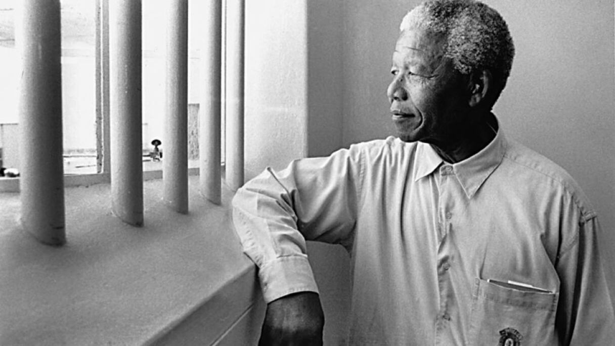 Nelson Mandela, de retour dans sa cellule de Robben Island.
