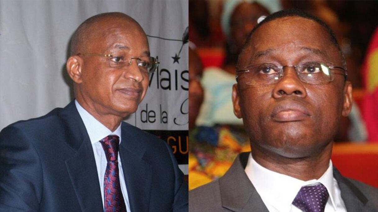 Le chef de file de l'opposition Cellou Dalein Diallo et le ministre des Sports Bantama Sow.