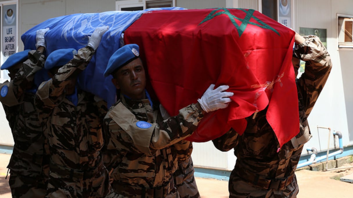 Hommage à un Casque bleu décédé en novembre 2019. Photo d'archive.