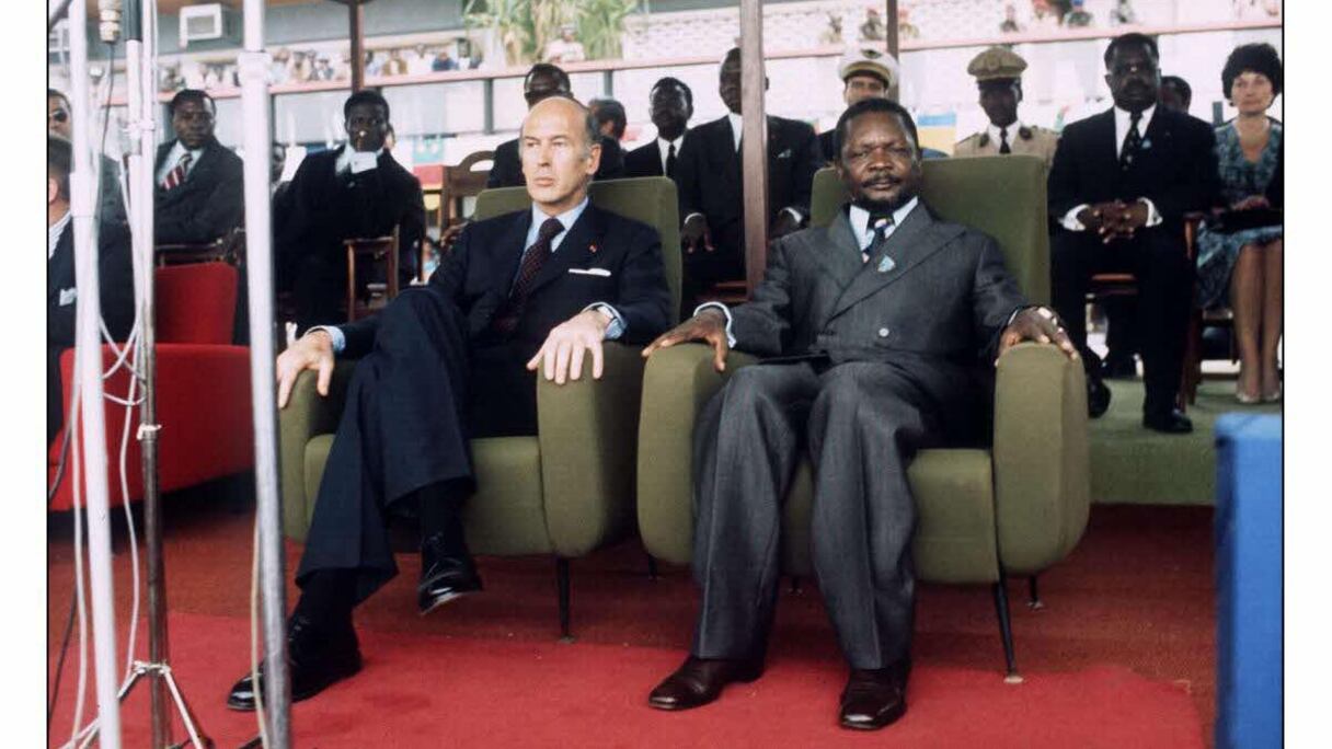 L'ancien "empereur" centrafricain Jean Bedel Bokassa et l'ancien président français Valéry Giscard d'Estaing.