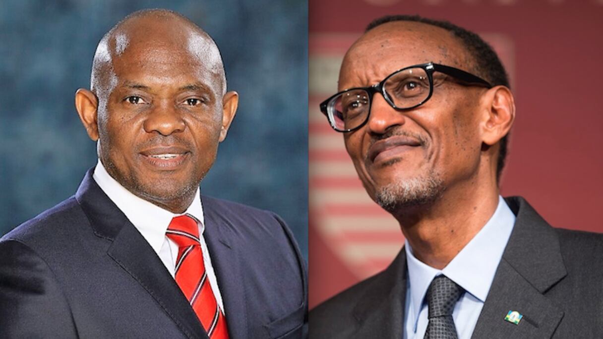 Tony Elumelu, homme d'affaires nigérian, et Paul Kagame, président du Rwanda.