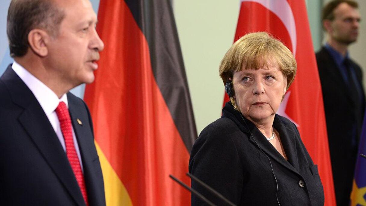 Recep Tayyip Erdogan et Angela Merkel.