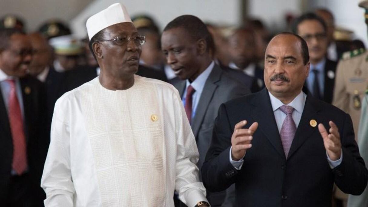 Idriss Déby Itno, président du Tchad, et Mohamed ould Abdel Aziz, président de la Mauritanie.