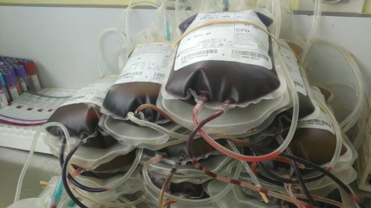 Poches de sang pour transfusion