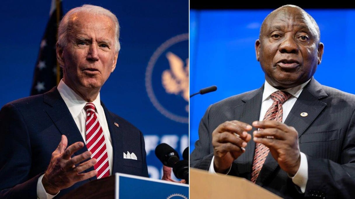 Joe Biden et Ciryl Ramaphosa.