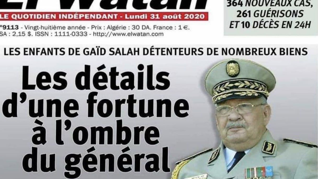 La Une d'El Watan à l'origine de la sanction des autorités.