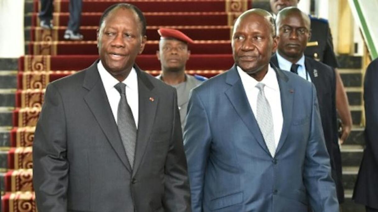 Le président Alassane Ouattara et son premier ministre démissionnaire Daniel Kablan Duncan.