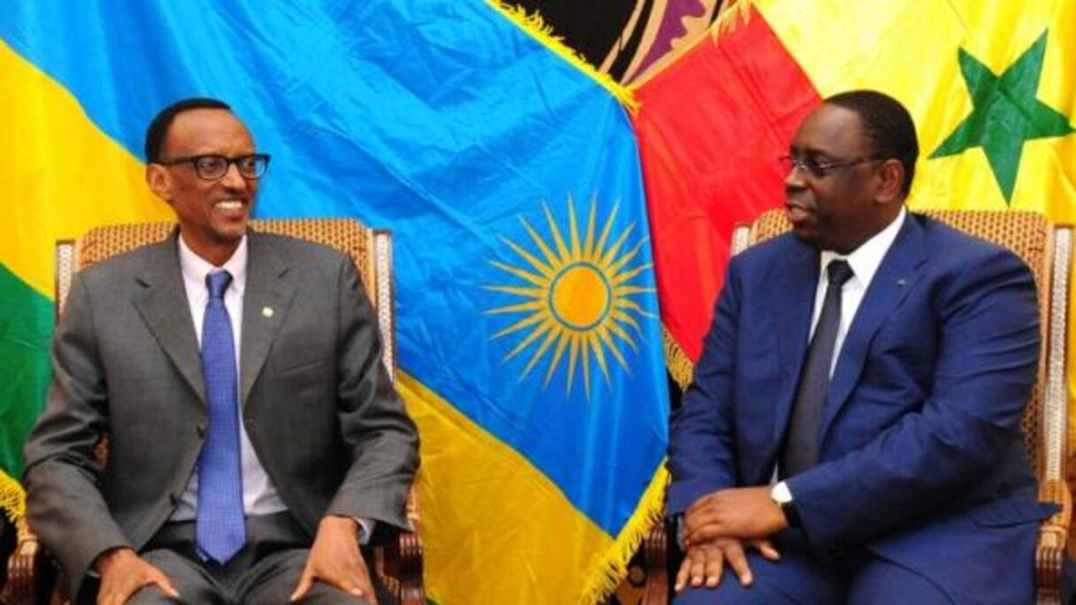 Paul Kagamé, président du Rwanda, et Macky Sall, président d Sénégal.