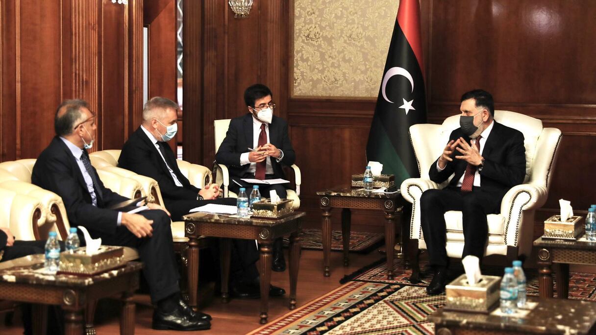 Lorenzo Guerini, le ministre italien de la Defénse, reçu par Fayez El-Serraj, le Premier ministre Libyen.