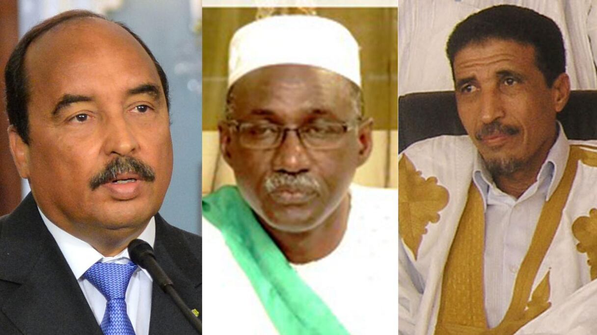 Le président Ould Abdel Aziz, Ba Adama Moussa de l'UPR et Mohamed Ould Maouloud de l'UFP.