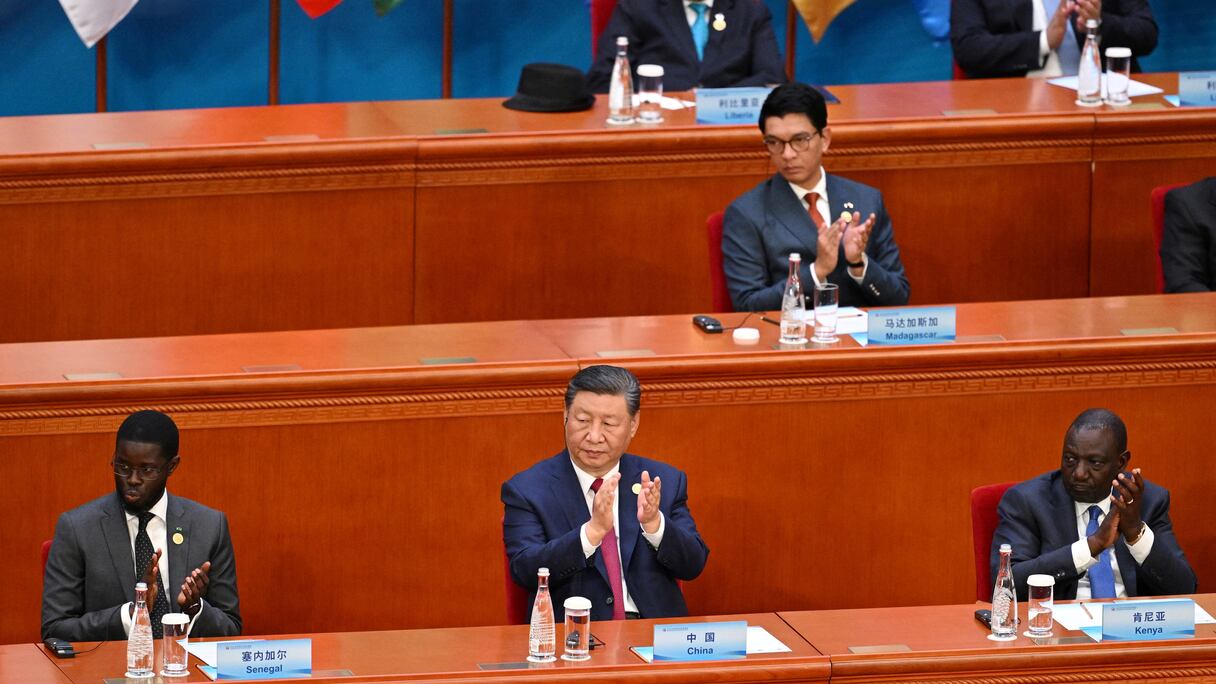 Le président chinois Xi Jinping lors de la cérémonie d'ouverture du Forum sur la coopération sino-africaine au Grand Palais du Peuple de Pékin, le 5 septembre 2024.